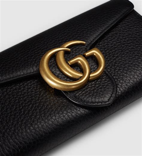 gucci continental wallet with bamboo detail|gucci marmont black wallet.